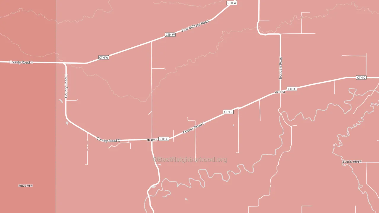 Dewey, WI block-group political-lean map