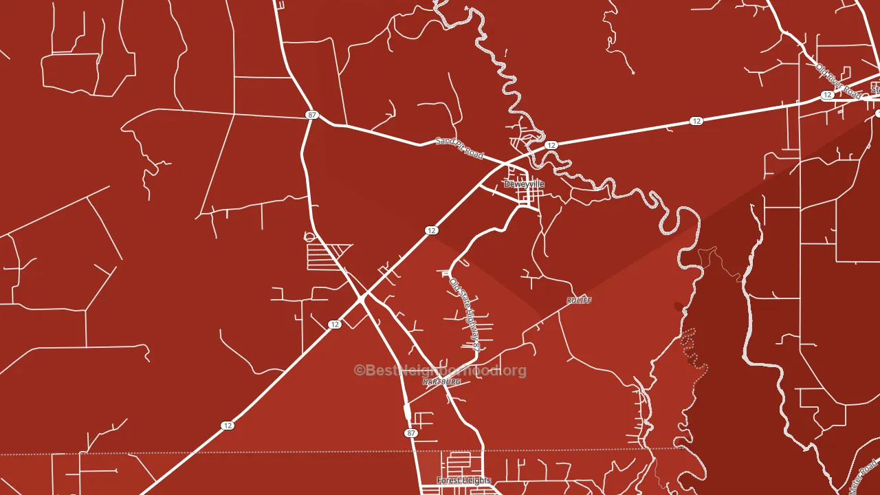 Deweyville, TX block-group political-lean map