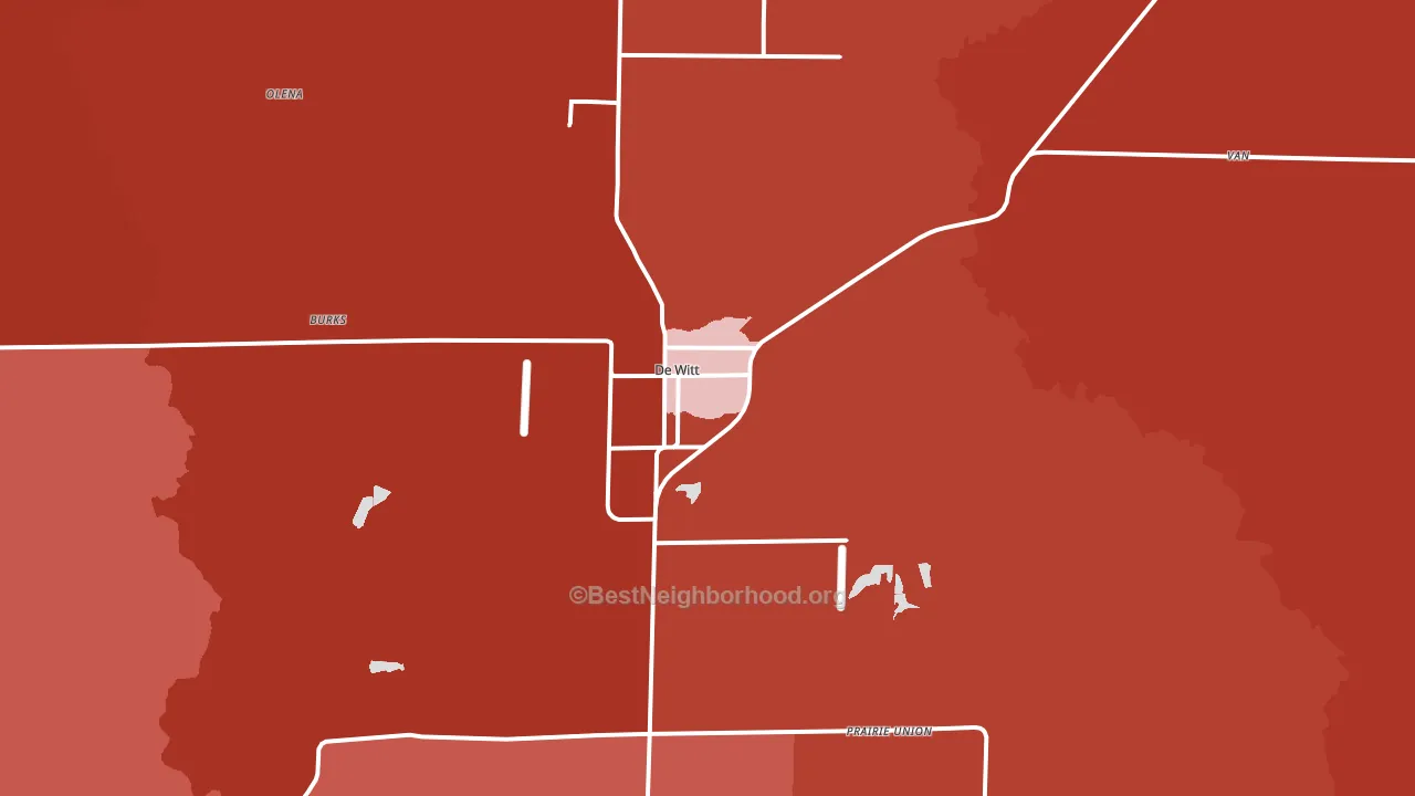 DeWitt, AR block-group political-lean map