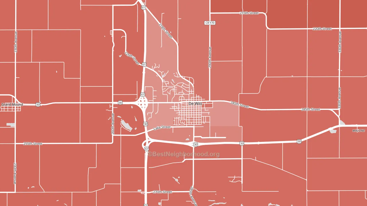 DeWitt, IA block-group political-lean map