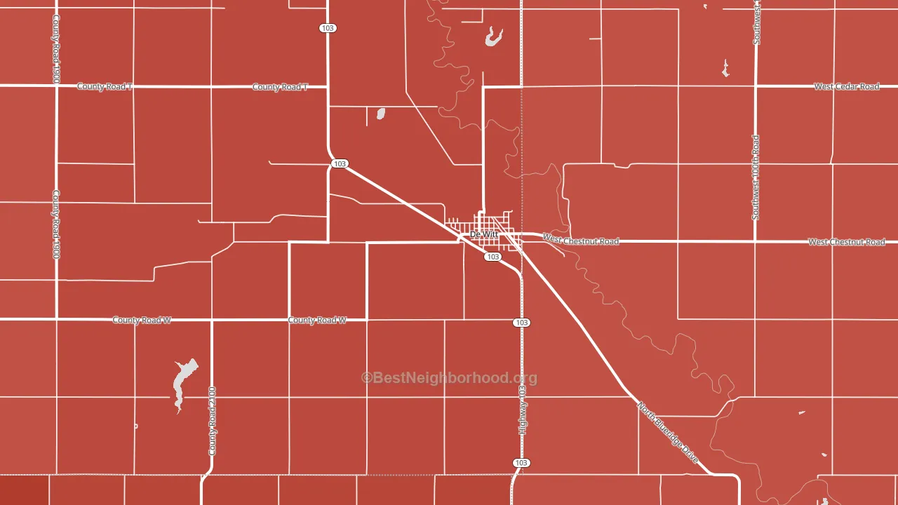 DeWitt, NE block-group political-lean map