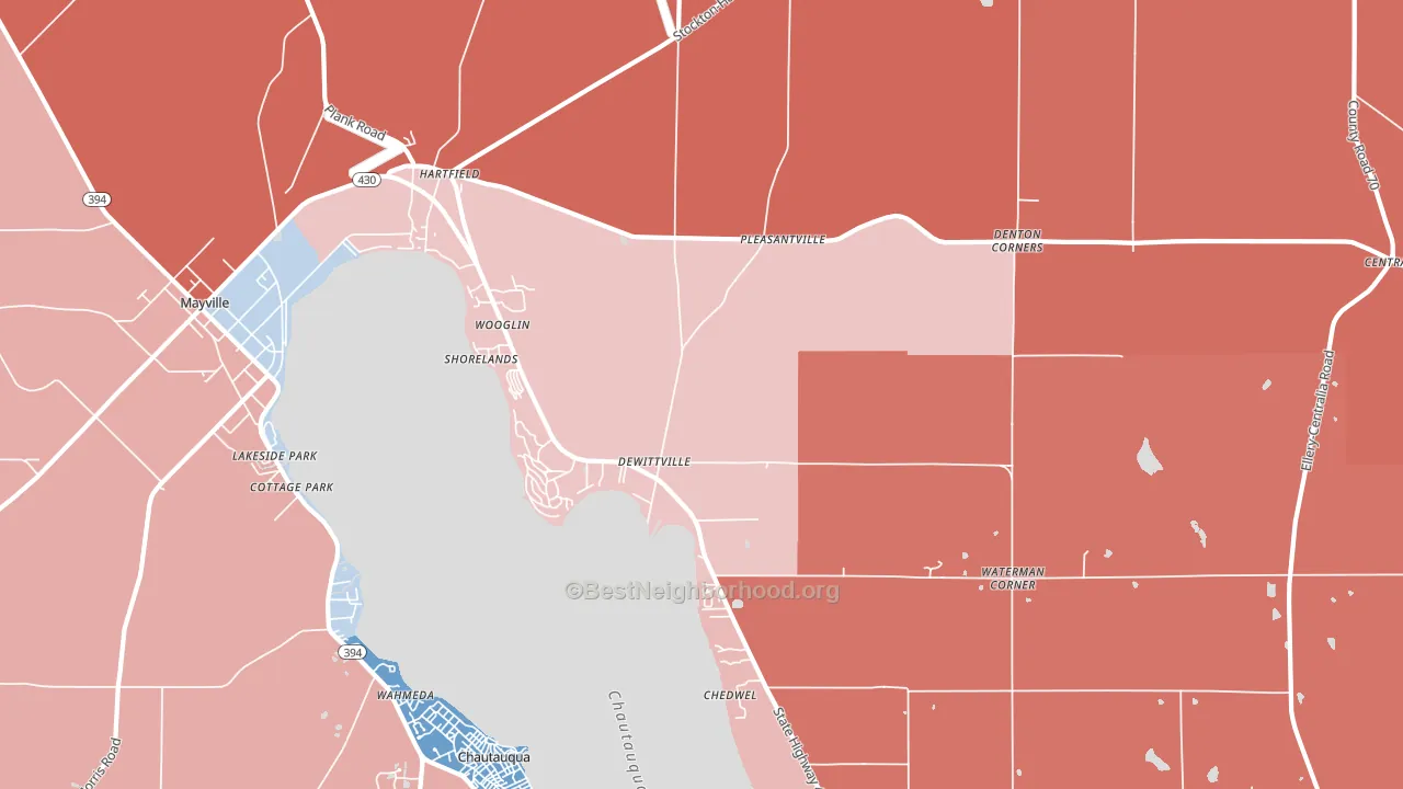 Dewittville, NY block-group political-lean map