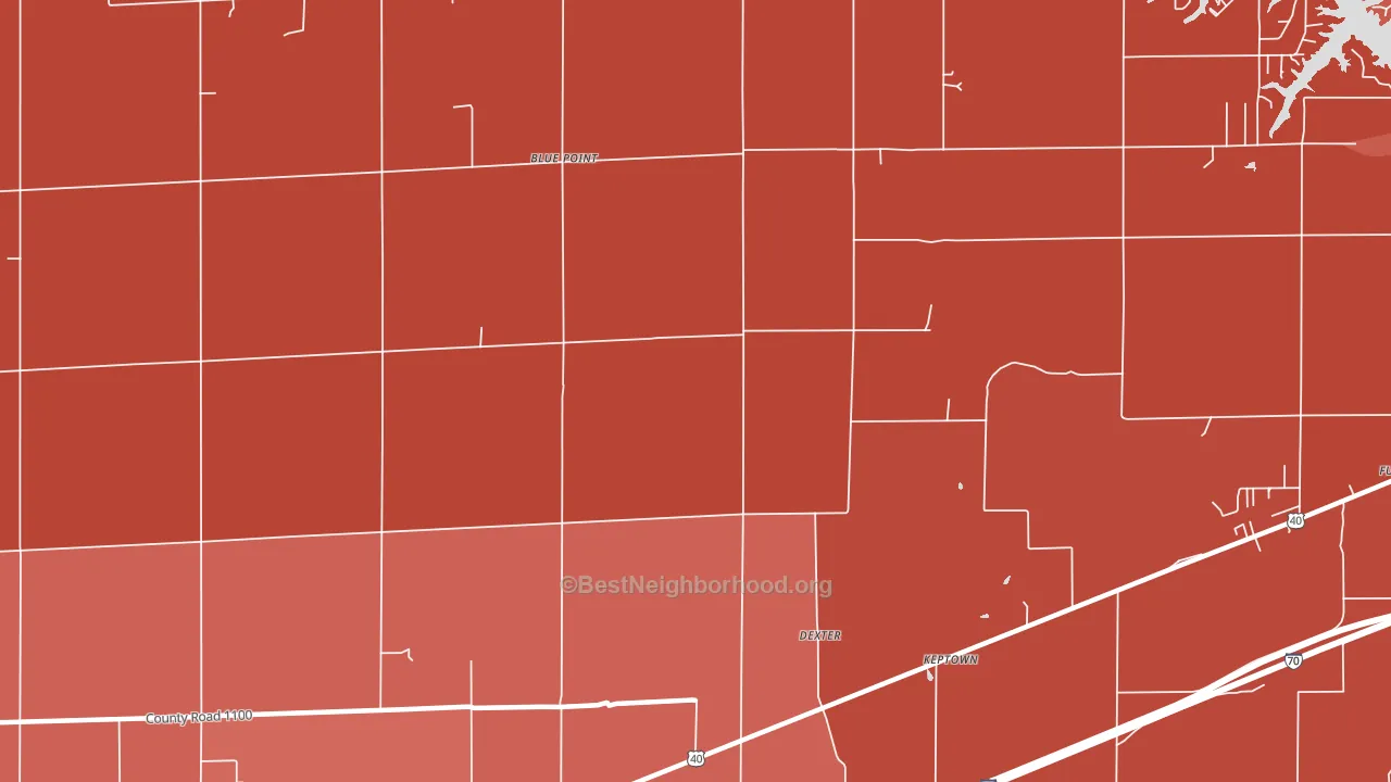 Dexter, IL block-group political-lean map