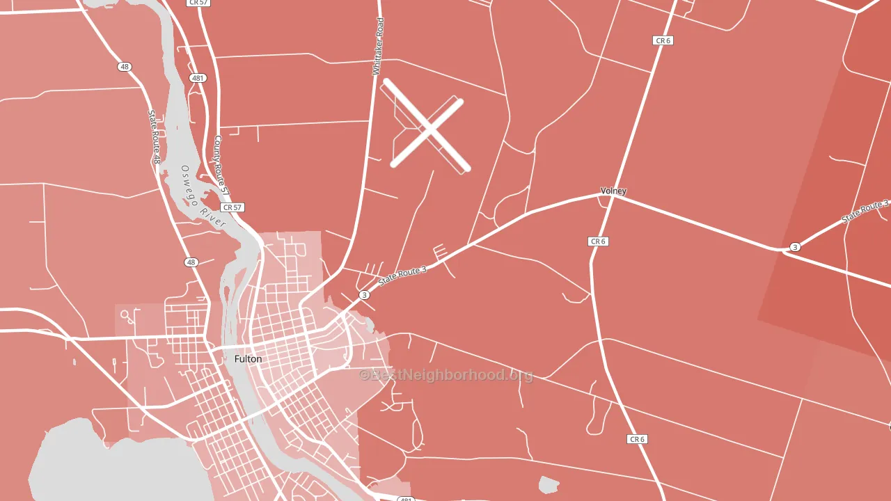Dexterville, NY block-group political-lean map