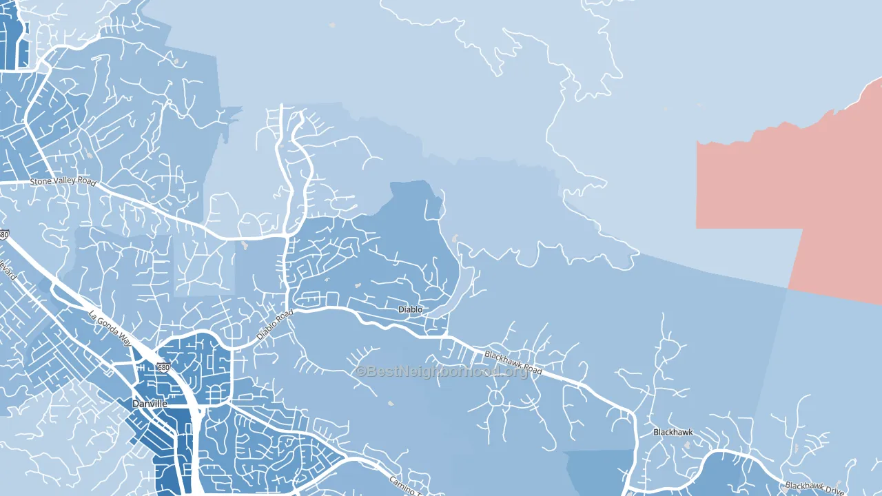 Diablo, CA block-group political-lean map