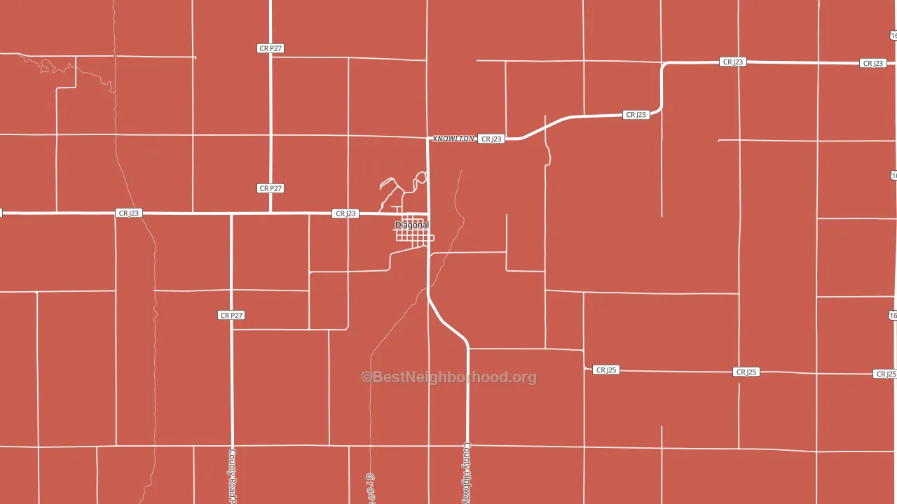Diagonal, IA block-group political-lean map