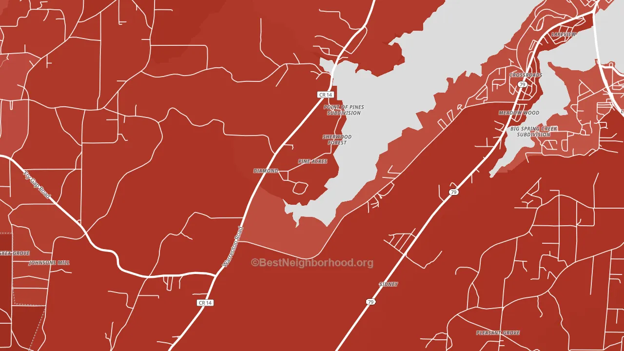 Diamond, AL block-group political-lean map