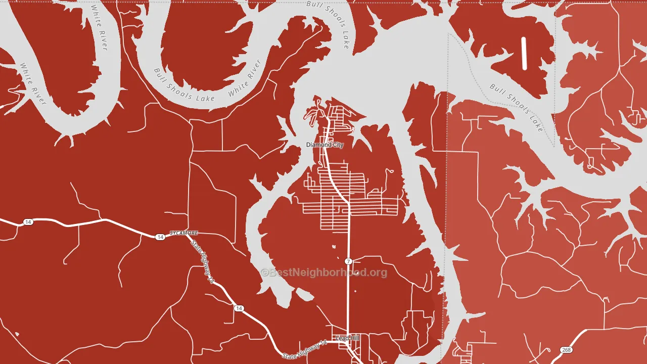 Diamond City, AR block-group political-lean map