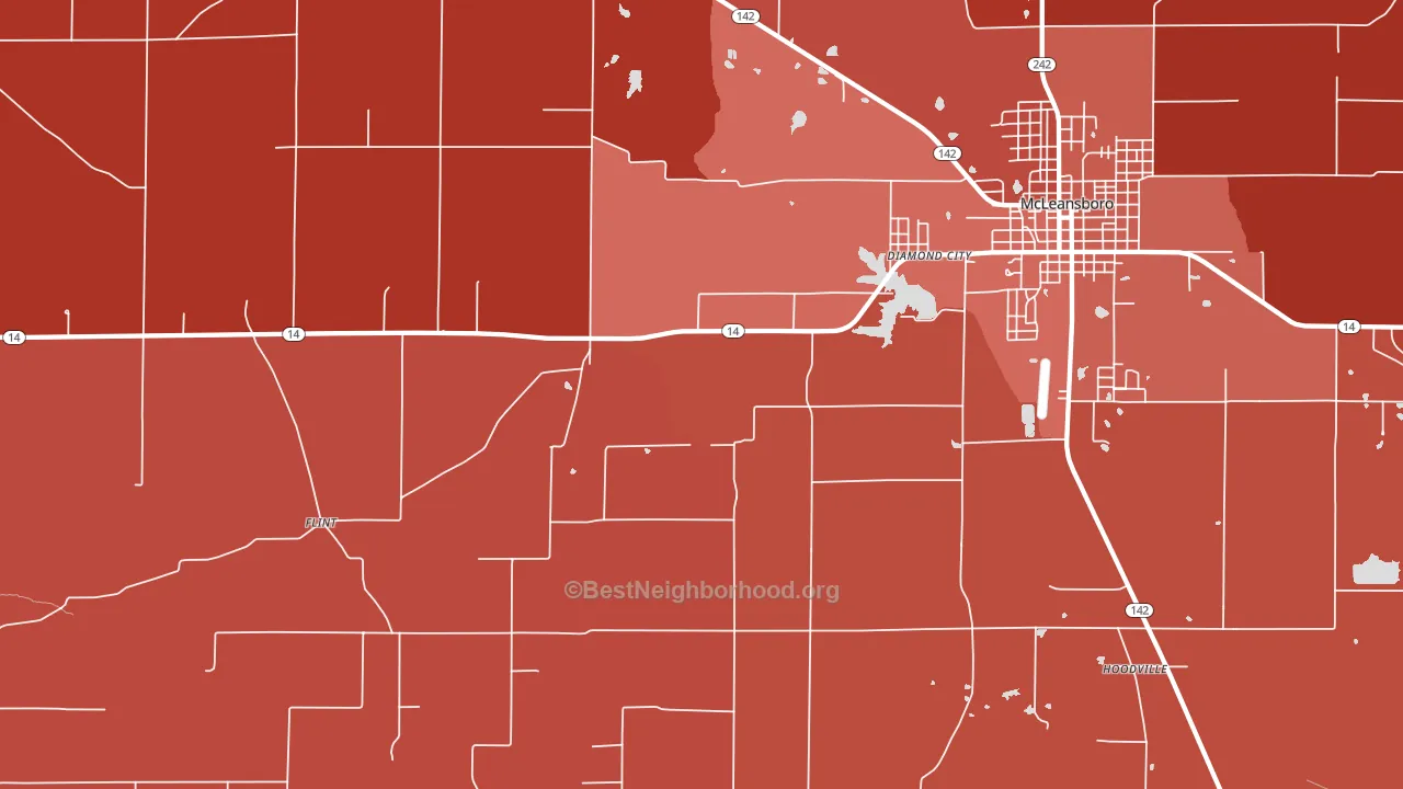 Diamond City, IL block-group political-lean map
