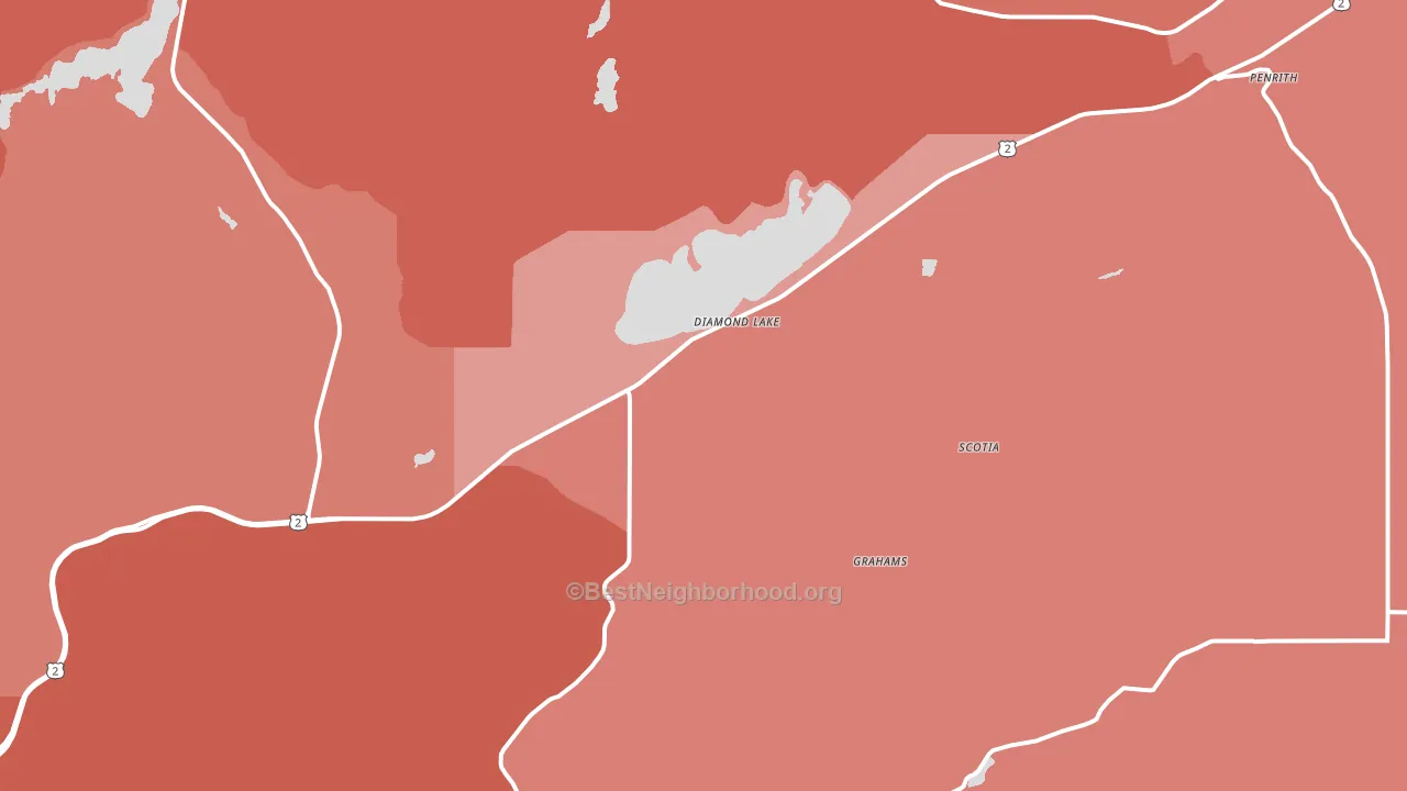Diamond Lake, WA block-group political-lean map