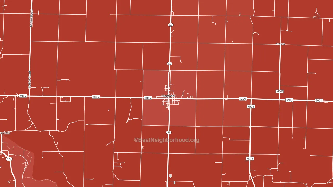 Diamond, MO block-group political-lean map