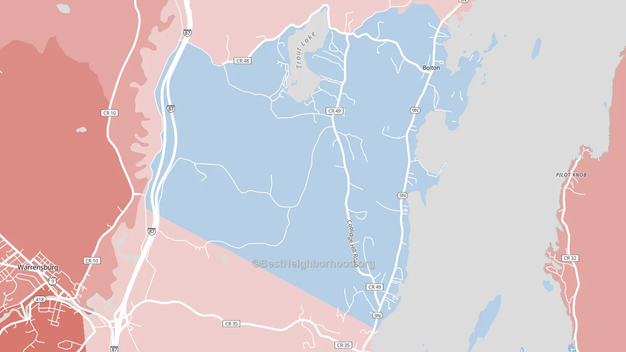 Diamond Point, NY block-group political-lean map