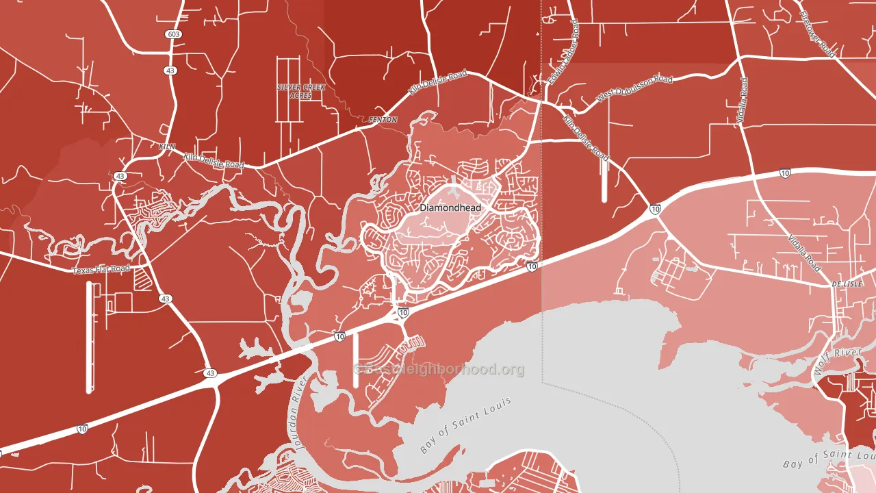 Diamondhead, MS block-group political-lean map
