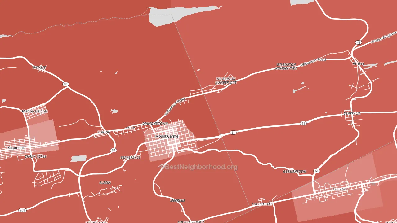 Diamondtown, PA block-group political-lean map
