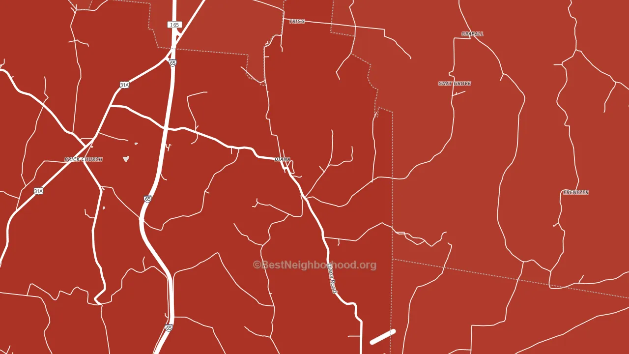 Diana, TN block-group political-lean map