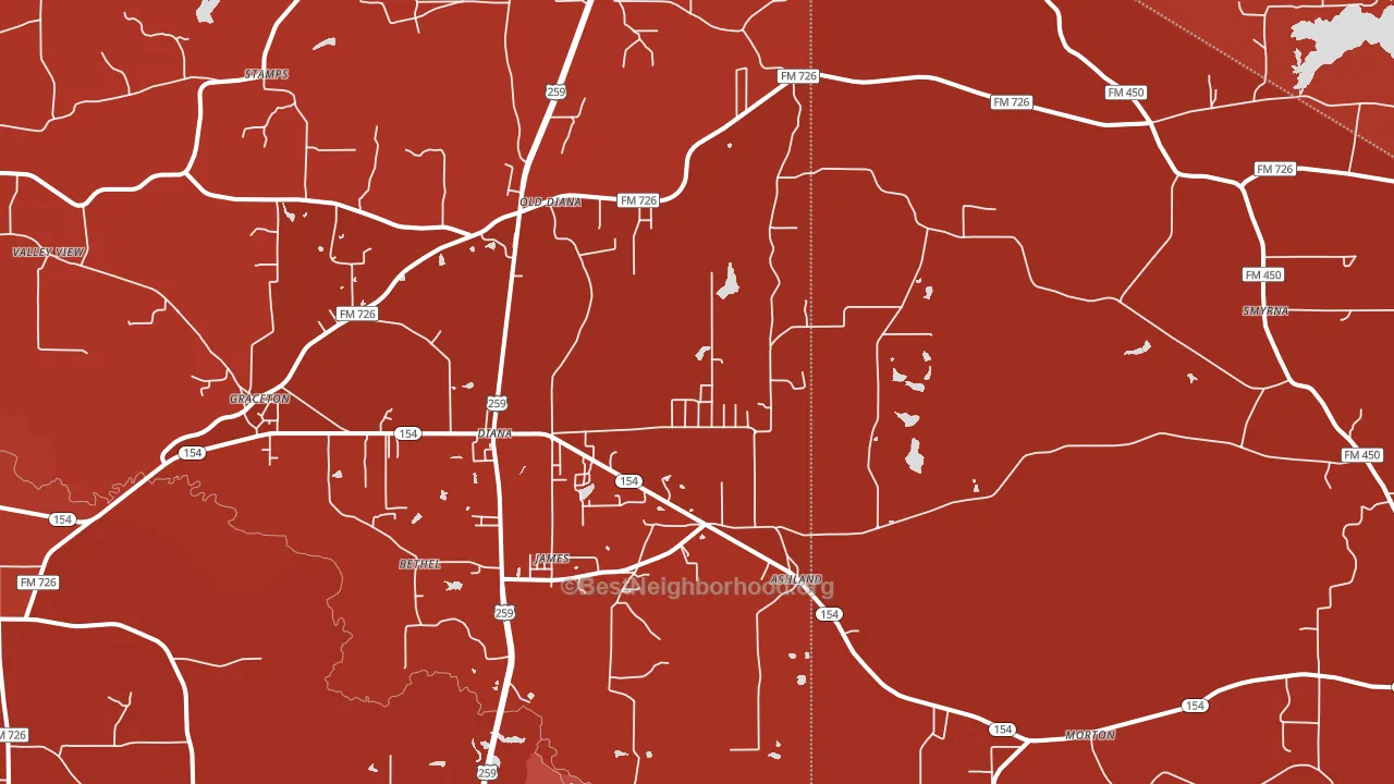 Diana, TX block-group political-lean map