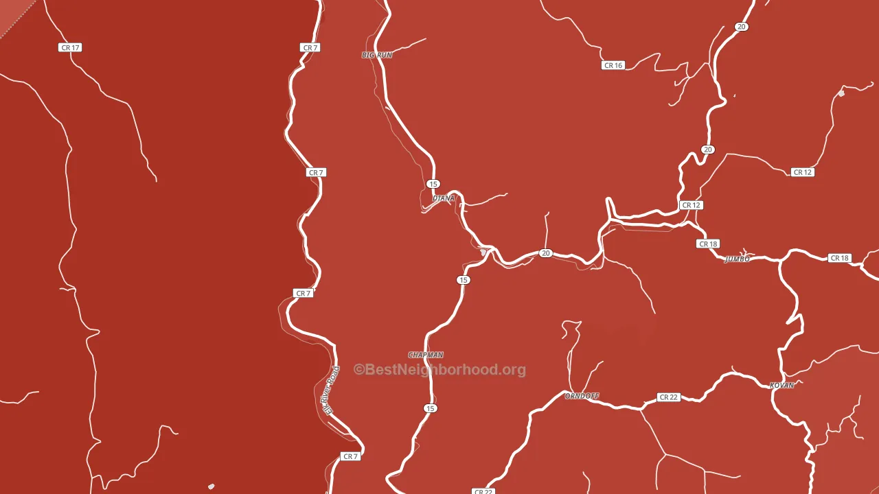 Diana, WV block-group political-lean map