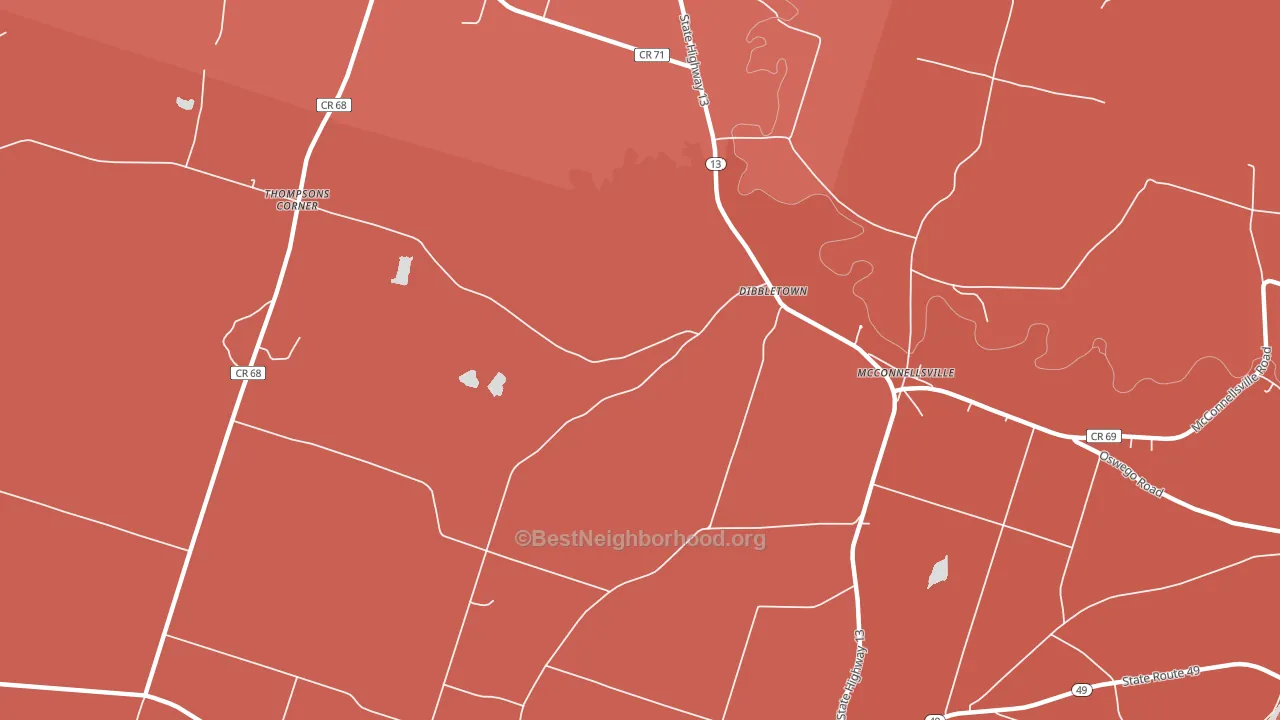Dibbletown, NY block-group political-lean map