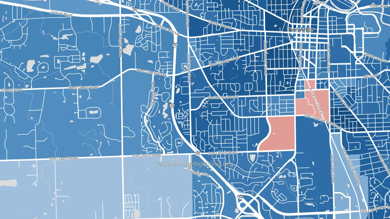 Dicken, Ann Arbor, MI block-group political-lean map