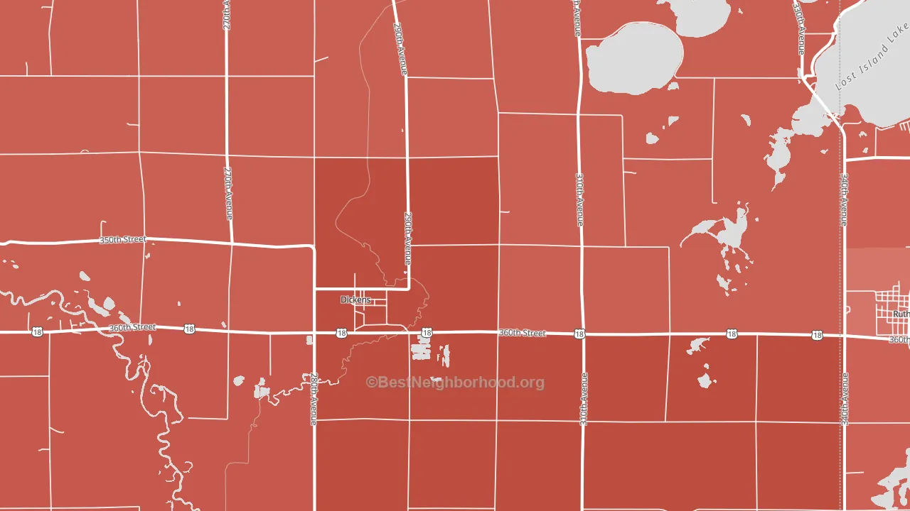 Dickens, IA block-group political-lean map