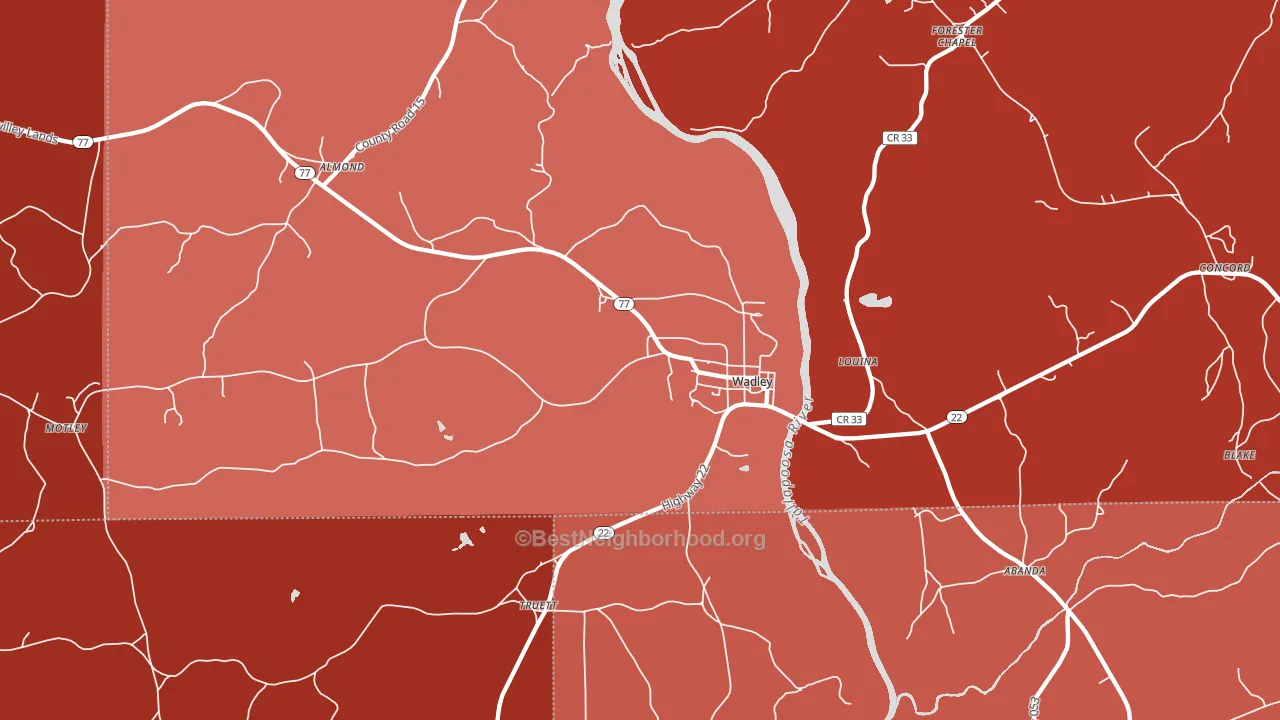 Dickert, AL block-group political-lean map