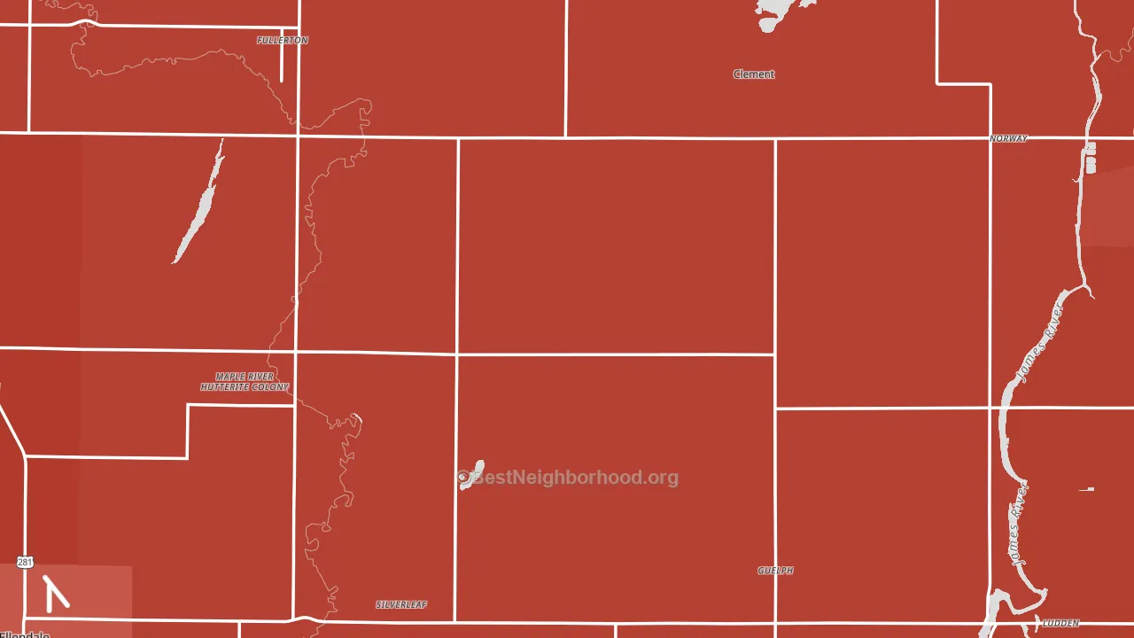 Dickey County, ND block-group political-lean map