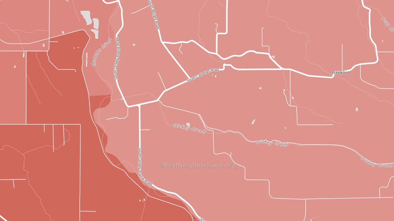 Dickey Prairie, OR block-group political-lean map