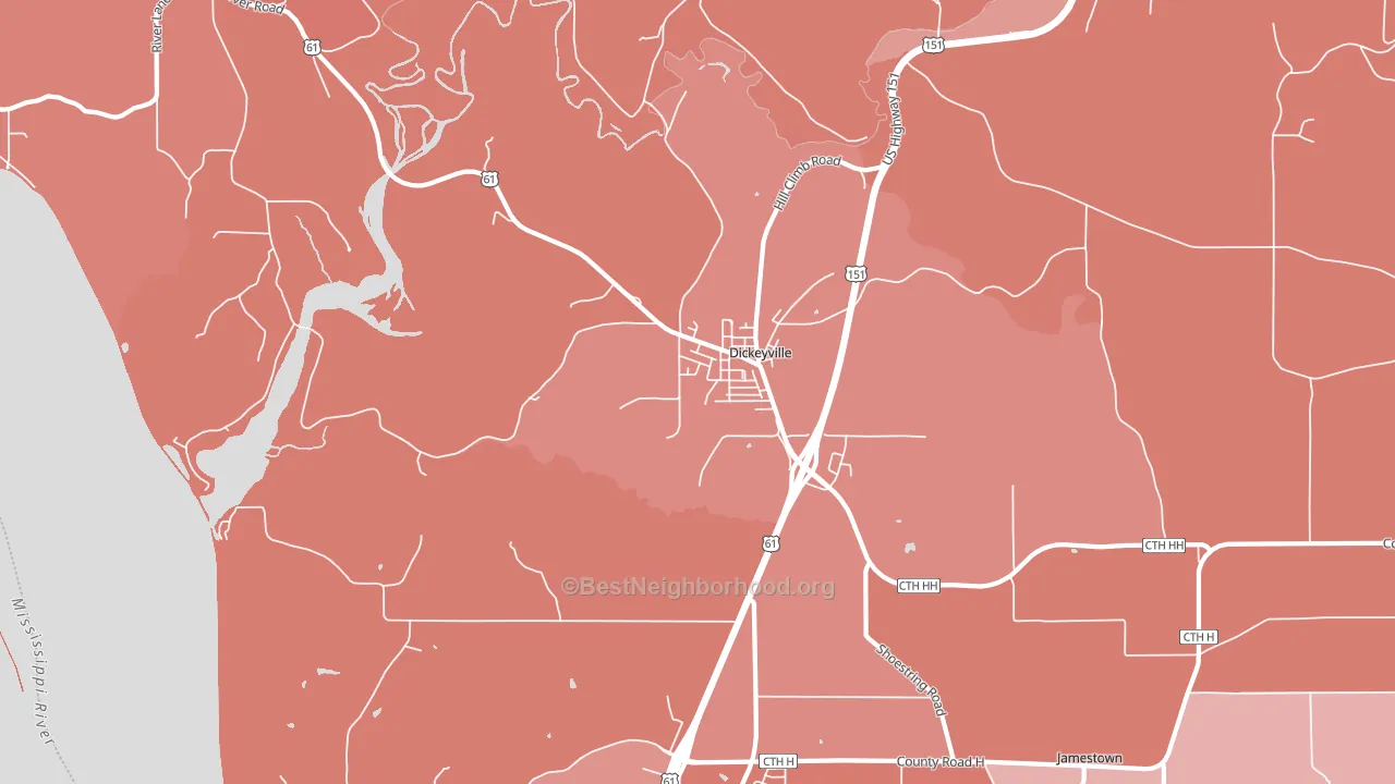 Dickeyville, WI block-group political-lean map