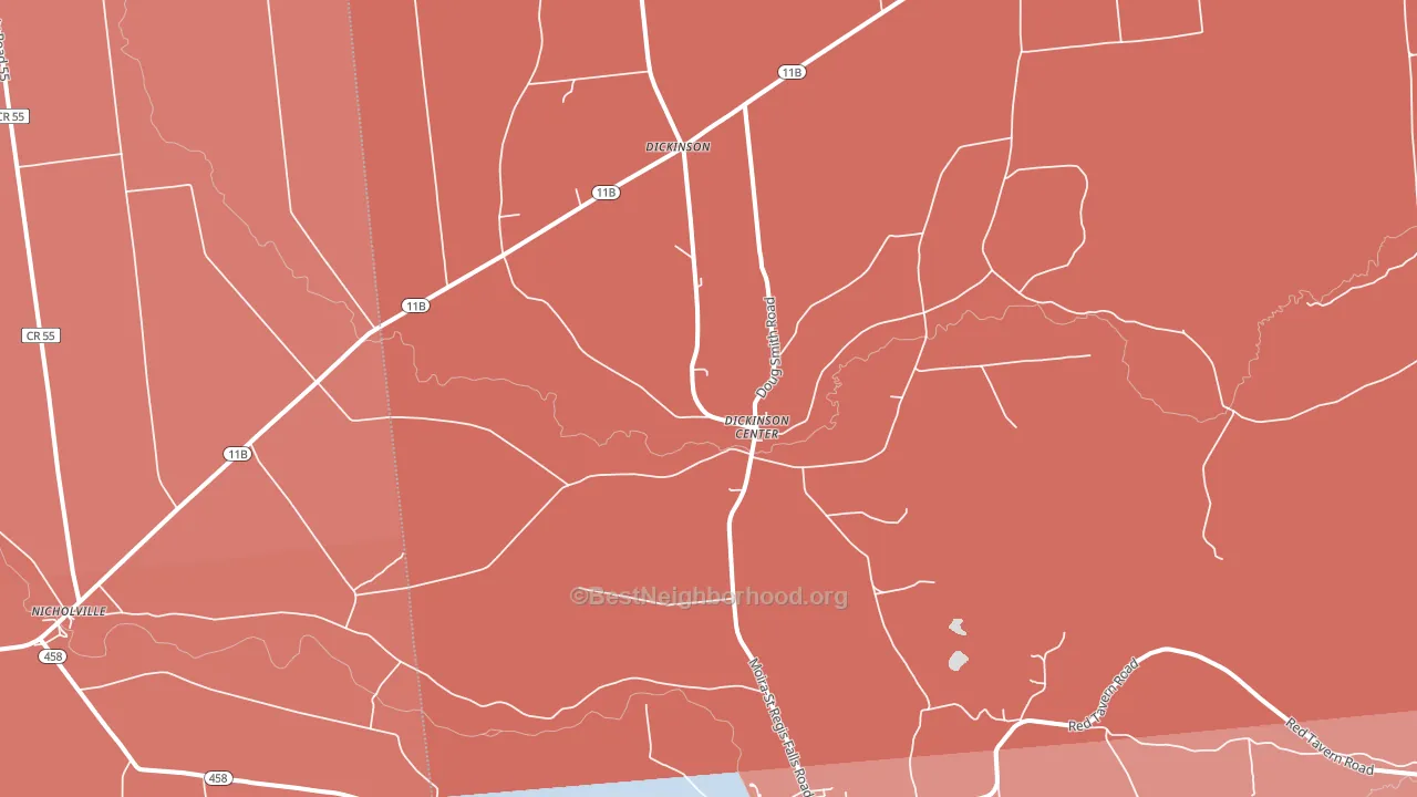 Dickinson Center, NY block-group political-lean map