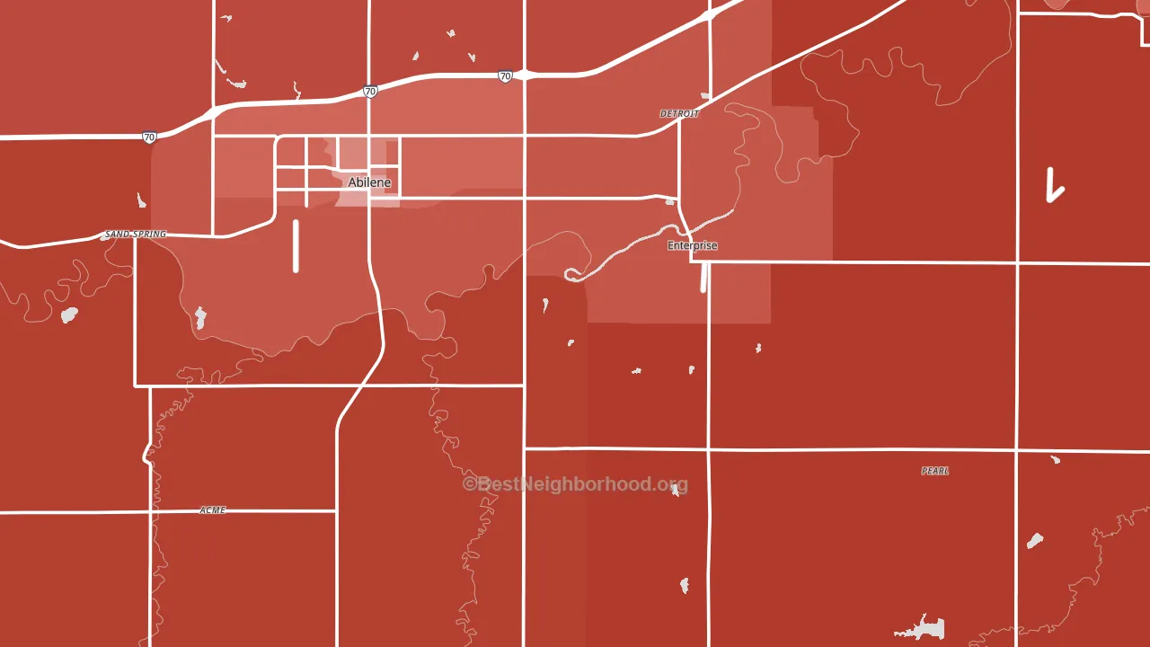 Dickinson County, KS block-group political-lean map