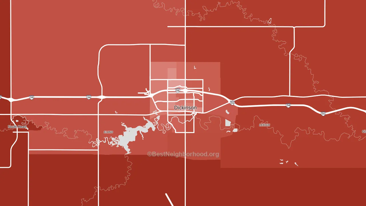 Dickinson, ND block-group political-lean map