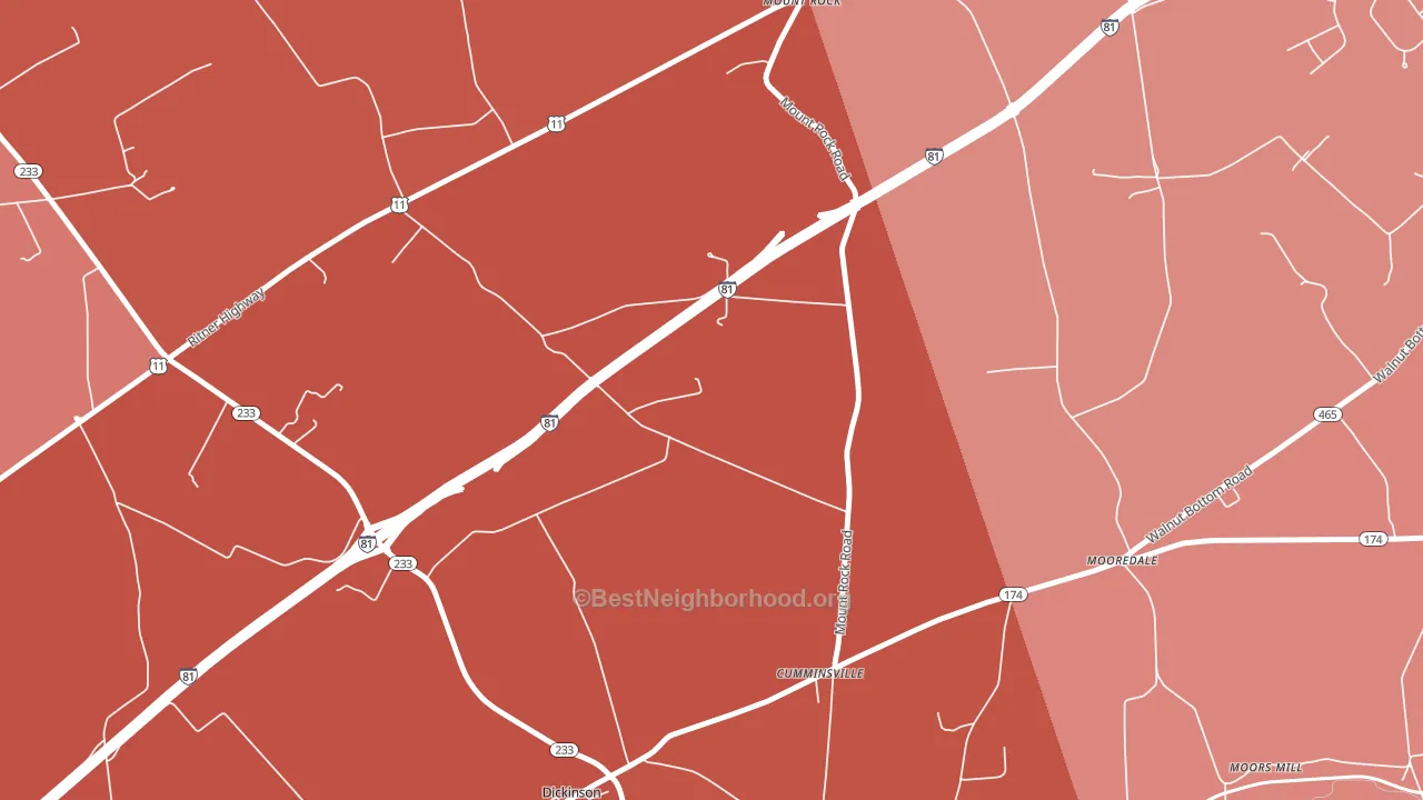Dickinson, PA block-group political-lean map