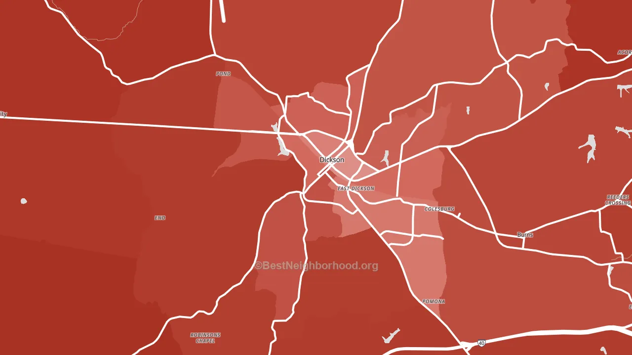 Dickson, TN block-group political-lean map