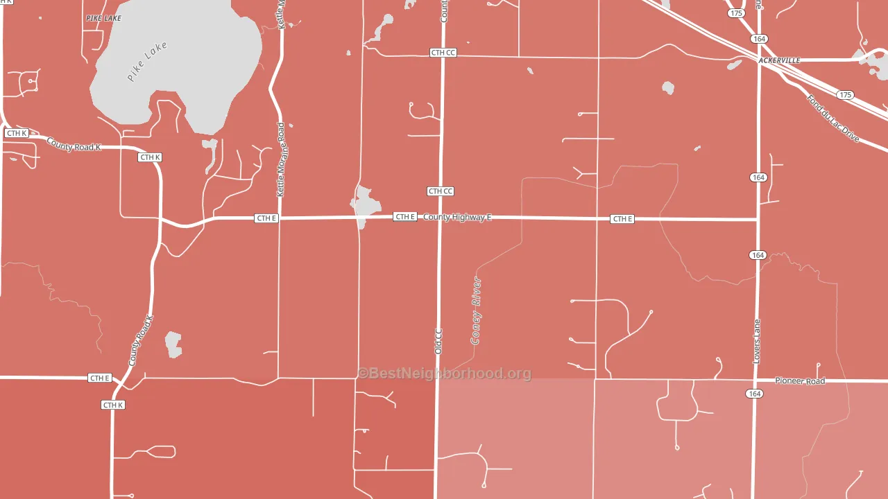 Diefenbach Corners, WI block-group political-lean map