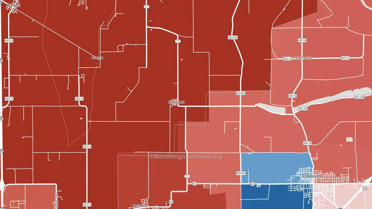 Diehlstadt, MO block-group political-lean map