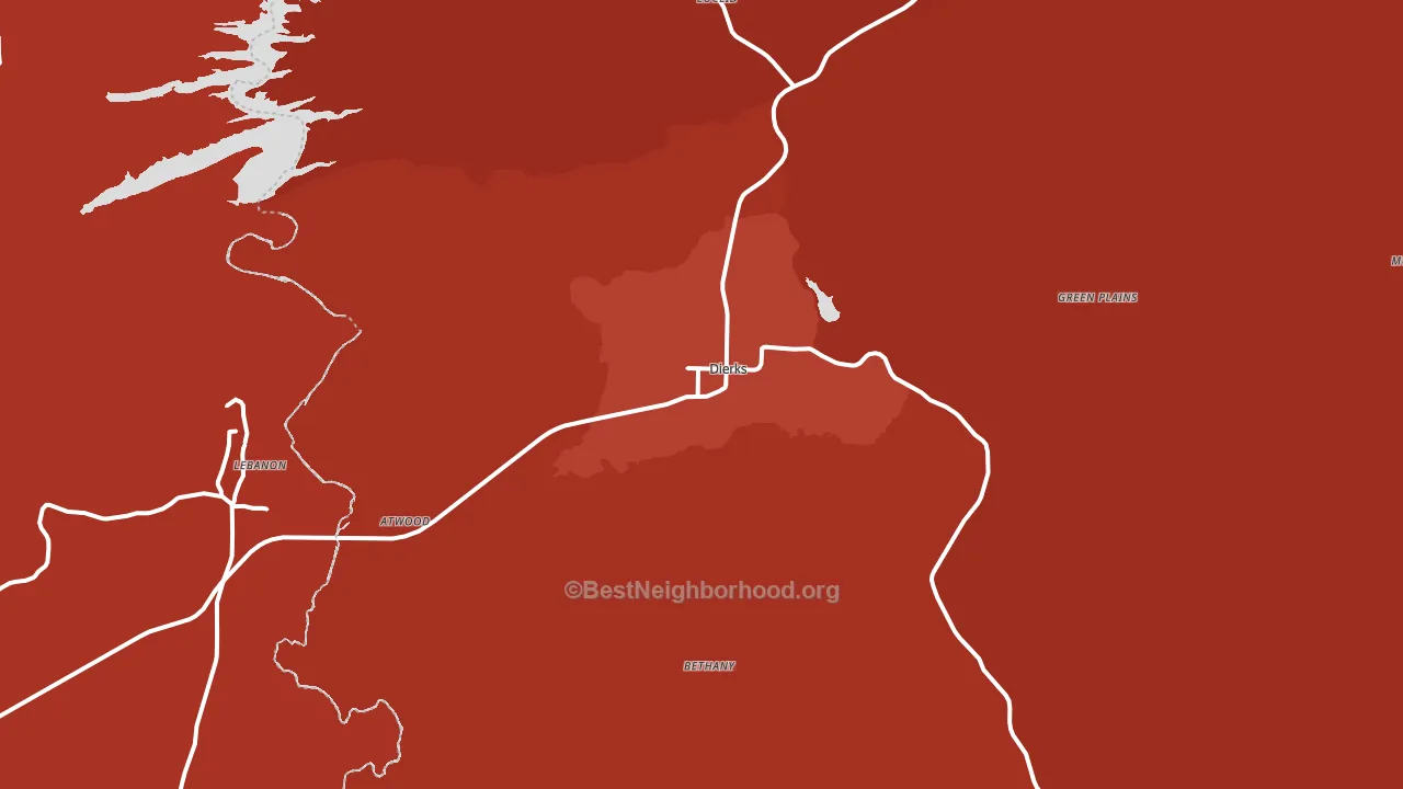 Dierks, AR block-group political-lean map