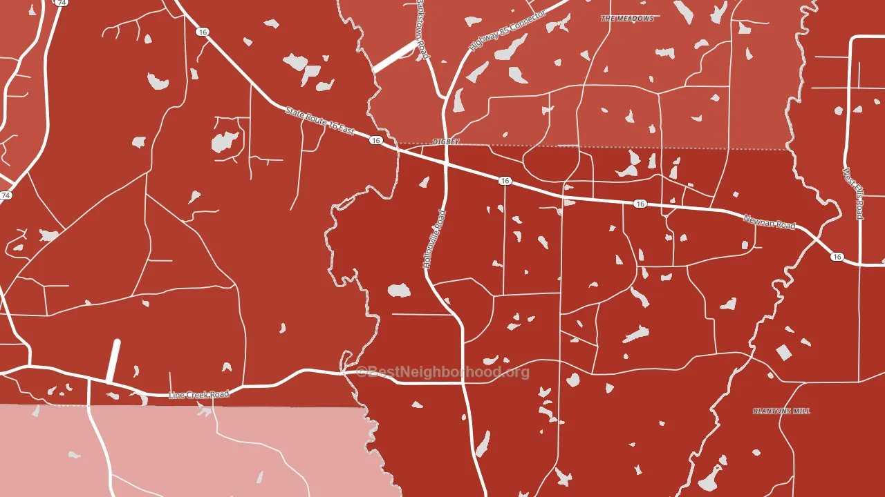 Digbey, GA block-group political-lean map