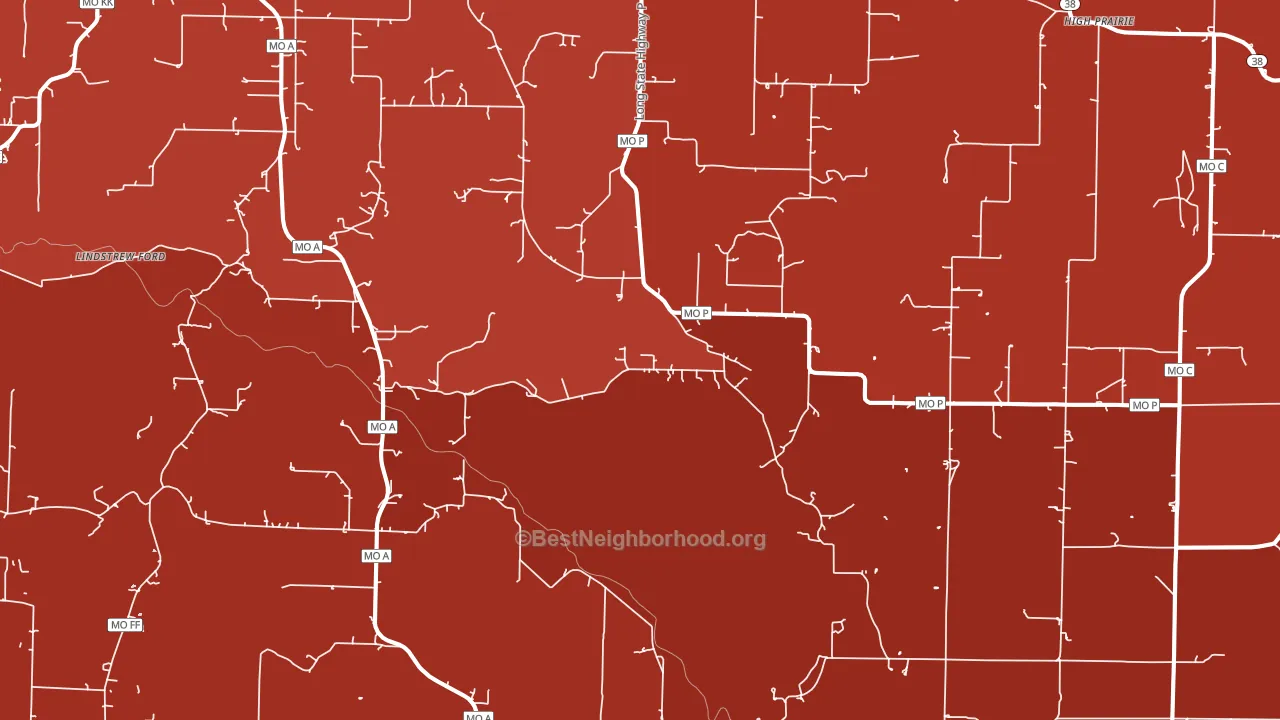 Diggins, MO block-group political-lean map