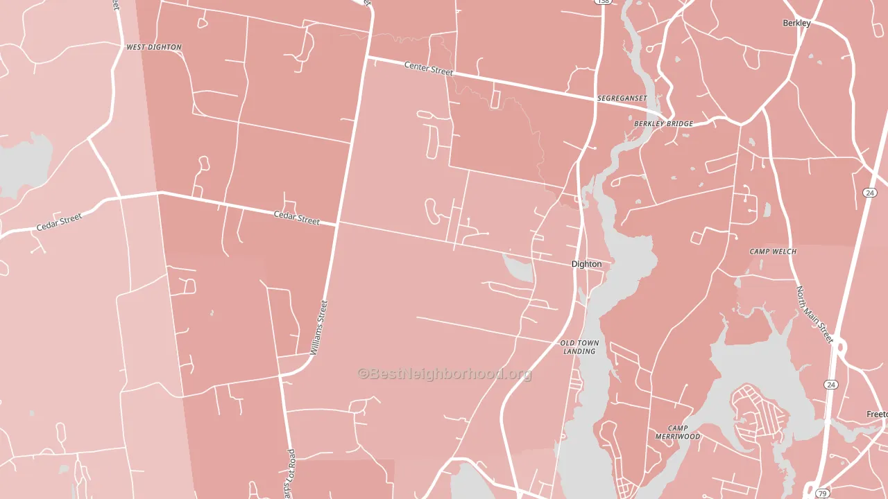 Dighton, MA block-group political-lean map