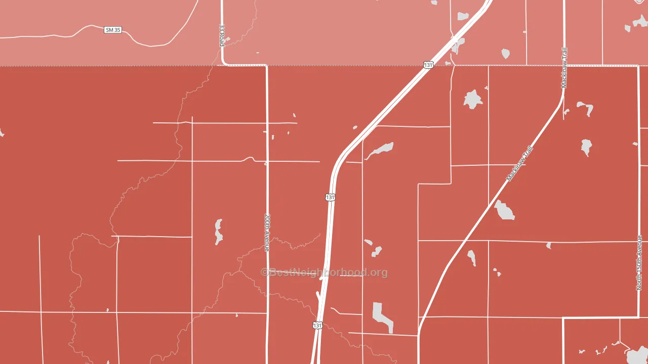 Dighton, MI block-group political-lean map