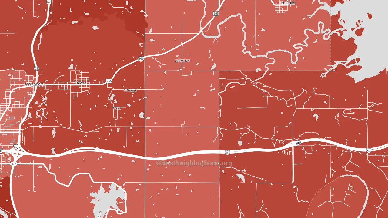 Dighton, OK block-group political-lean map