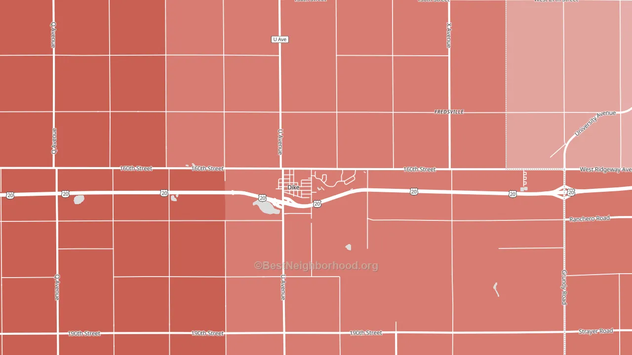 Dike, IA block-group political-lean map