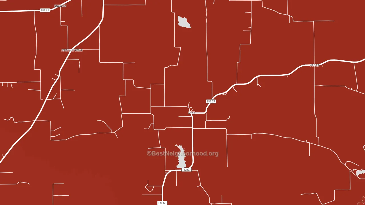 Dike, TX block-group political-lean map