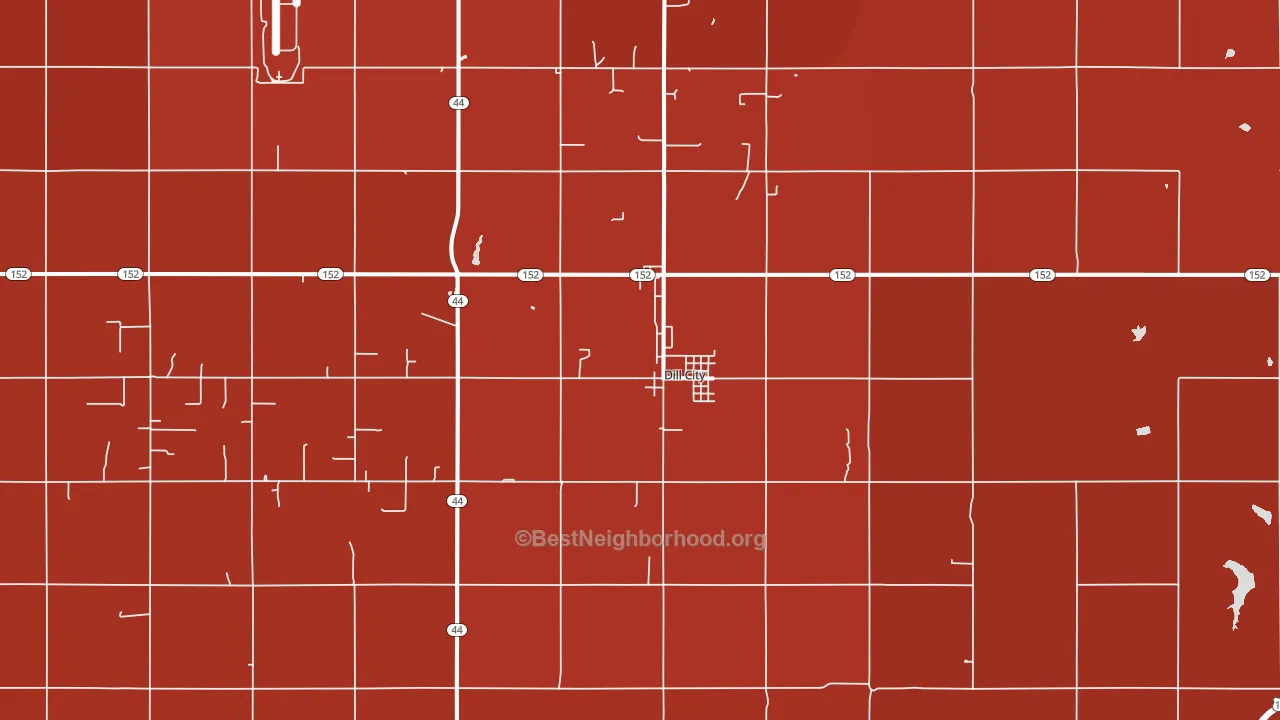 Dill City, OK block-group political-lean map
