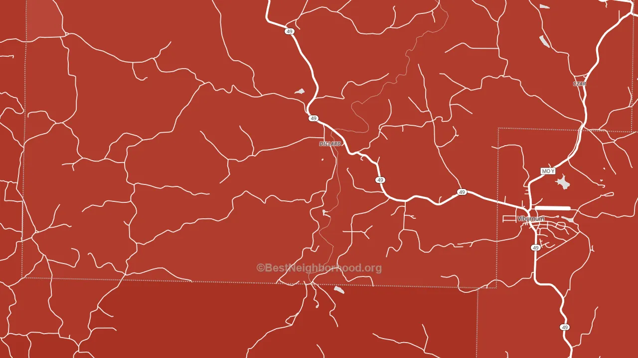 Dillard, MO block-group political-lean map