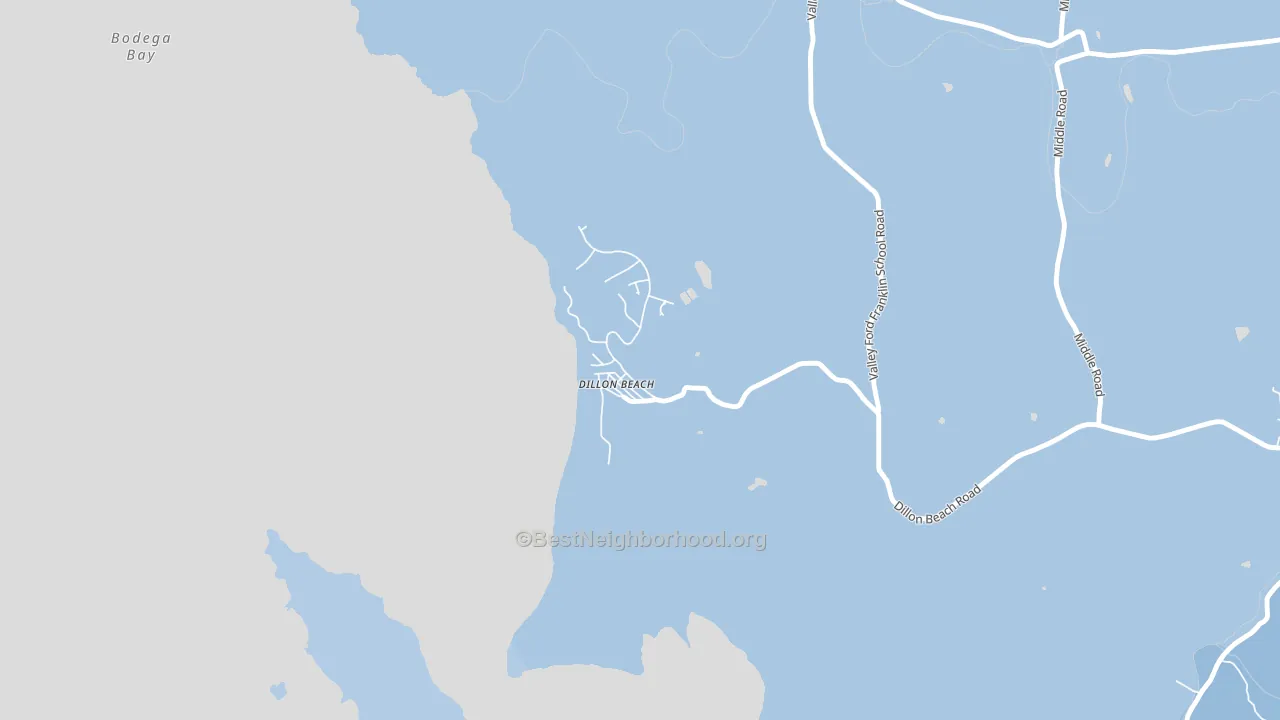 Dillon Beach, CA block-group political-lean map