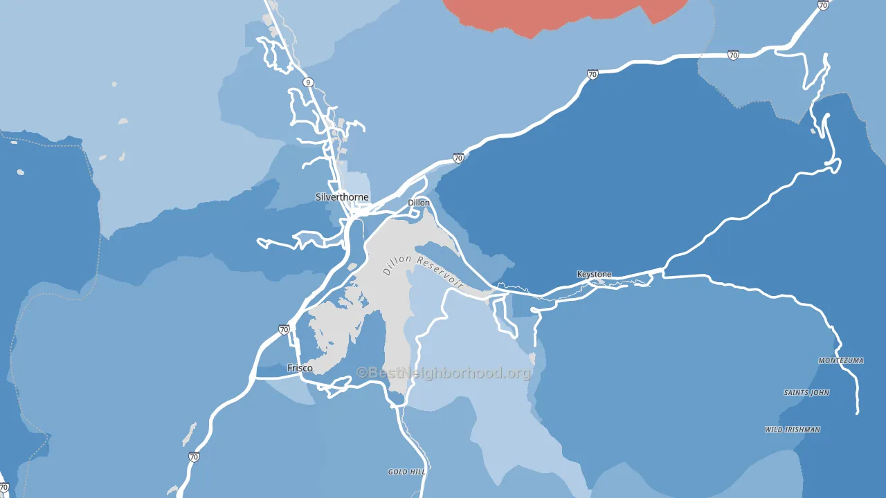 Dillon, CO block-group political-lean map