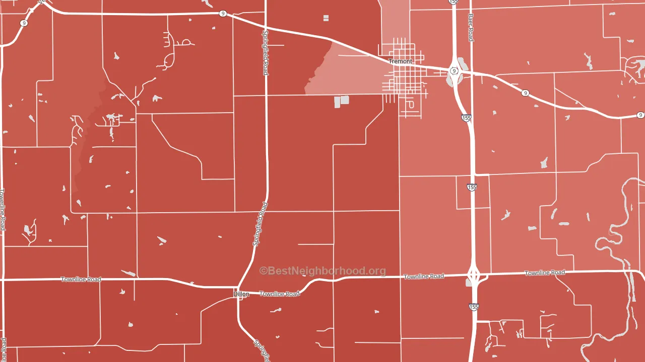 Dillon, IL block-group political-lean map