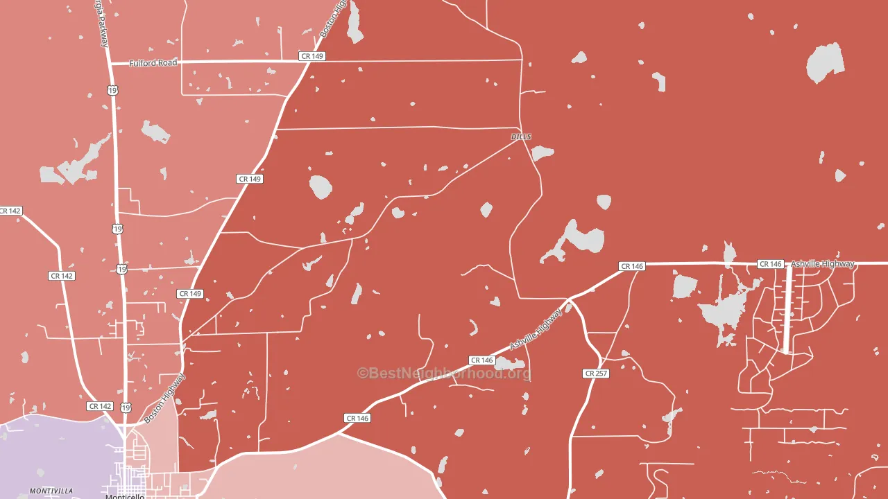 Dills, FL block-group political-lean map