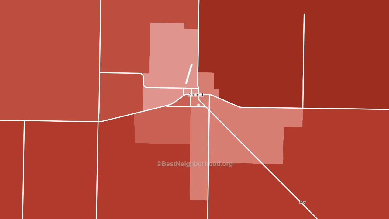 Dimmitt, TX block-group political-lean map